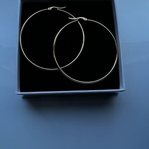 2.5” Gold plated Hoop Earrings